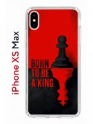 Чехол-накладка iPhone XS Max Kruche Print Born to be a King