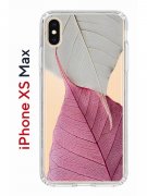 Чехол-накладка iPhone XS Max Kruche Print Pink and white