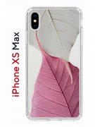 Чехол-накладка iPhone XS Max Kruche Print Pink and white