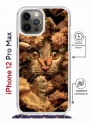 Чехол-накладка iPhone 12 Pro Max Kruche Magrope Print Котик с рыбками