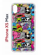 Чехол-накладка Apple iPhone XS Max (580655) Kruche PRINT Monsters music