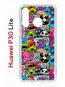 Чехол-накладка Huawei P30 Lite/Honor 20S/Honor 20 Lite/Nova 4e Kruche Print Monsters music