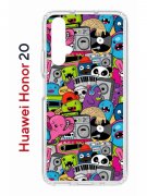 Чехол-накладка Huawei Honor 20  (582680) Kruche PRINT Monsters music