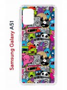 Чехол-накладка Samsung Galaxy A51 (582691) Kruche PRINT Monsters music