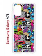Чехол-накладка Samsung Galaxy A71 Kruche Print Monsters music