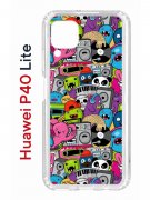 Чехол-накладка Huawei P40 Lite Kruche Print Monsters music