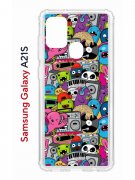 Чехол-накладка Samsung Galaxy A21S (587676) Kruche PRINT Monsters music