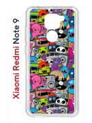 Чехол-накладка Xiaomi Redmi Note 9 Kruche Print Monsters music