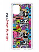 Чехол-накладка Samsung Galaxy M51 (593951) Kruche PRINT Monsters music
