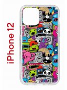 Чехол-накладка Apple iPhone 12  (588925) Kruche PRINT Monsters music