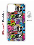 Чехол-накладка Apple iPhone 11 Pro Max (598895) Kruche PRINT Monsters music