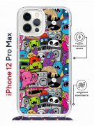 Чехол-накладка iPhone 12 Pro Max Kruche Magrope Print Monsters music
