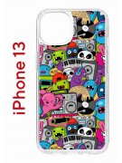 Чехол-накладка Apple iPhone 13 (606542) Kruche PRINT Monsters music