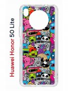 Чехол-накладка Huawei Honor 50 Lite/Nova 8i Kruche Print Monsters music