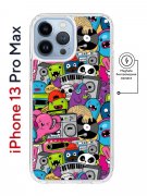 Чехол-накладка iPhone 13 Pro Max Kruche Magnet Print Monsters music