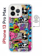 Чехол-накладка iPhone 13 Pro Max Kruche Magnet Print Monsters music