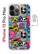 Чехол-накладка iPhone 13 Pro Max Kruche Magnet Print Monsters music