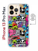 Чехол-накладка iPhone 13 Pro Max Kruche Magnet Print Monsters music