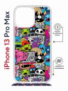 Чехол-накладка iPhone 13 Pro Max Kruche Magrope Print Monsters music