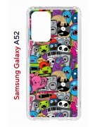 Чехол-накладка Samsung Galaxy A52 (598894) Kruche PRINT Monsters music