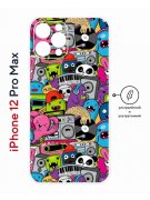 Чехол-накладка Apple iPhone 12 Pro Max (610560) Kruche PRINT Monsters music