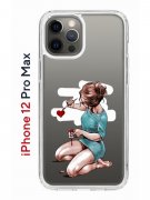 Чехол-накладка iPhone 12 Pro Max Kruche Print Рисуя любовь