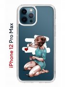 Чехол-накладка iPhone 12 Pro Max Kruche Print Рисуя любовь