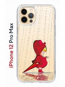 Чехол-накладка iPhone 12 Pro Max Kruche Print Девочка с зонтом