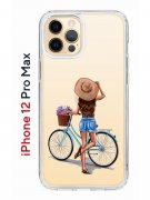 Чехол-накладка iPhone 12 Pro Max Kruche Print Велосипедная прогулка