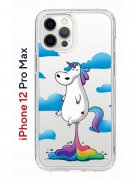 Чехол-накладка iPhone 12 Pro Max Kruche Print Flying Unicorn