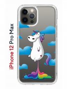 Чехол-накладка iPhone 12 Pro Max Kruche Print Flying Unicorn