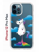 Чехол-накладка iPhone 12 Pro Max Kruche Print Flying Unicorn
