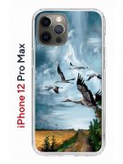 Чехол-накладка Apple iPhone 12 Pro Max (588923) Kruche PRINT Журавли