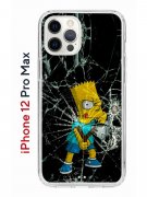 Чехол-накладка iPhone 12 Pro Max Kruche Print Барт Симпсон