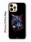 Чехол-накладка iPhone 12 Pro Max Kruche Print Retro Owl