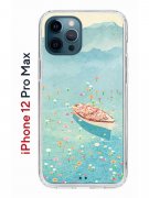 Чехол-накладка iPhone 12 Pro Max Kruche Print озеро цветов