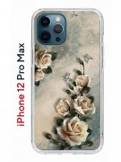 Чехол-накладка iPhone 12 Pro Max Kruche Print Белая роза