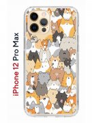 Чехол-накладка iPhone 12 Pro Max Kruche Print Котики