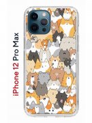 Чехол-накладка iPhone 12 Pro Max Kruche Print Котики