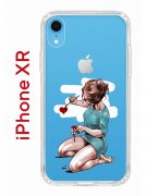 Чехол-накладка iPhone XR Kruche Print Рисуя любовь