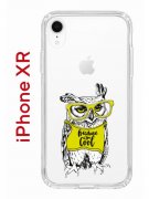 Чехол-накладка iPhone XR Kruche Print Сова в очках