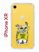 Чехол-накладка iPhone XR Kruche Print Сова в очках
