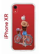 Чехол-накладка iPhone XR Kruche Print Велосипедная прогулка