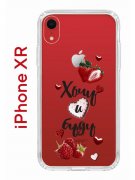 Чехол-накладка iPhone XR Kruche Print Ягодный микс