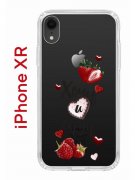 Чехол-накладка iPhone XR Kruche Print Ягодный микс