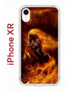 Чехол-накладка iPhone XR Kruche Print Конь огонь
