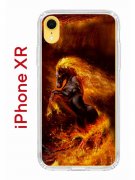 Чехол-накладка iPhone XR Kruche Print Конь огонь