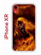 Чехол-накладка iPhone XR Kruche Print Конь огонь