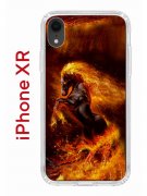 Чехол-накладка iPhone XR Kruche Print Конь огонь