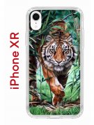 Чехол-накладка iPhone XR Kruche Print Крадущийся тигр